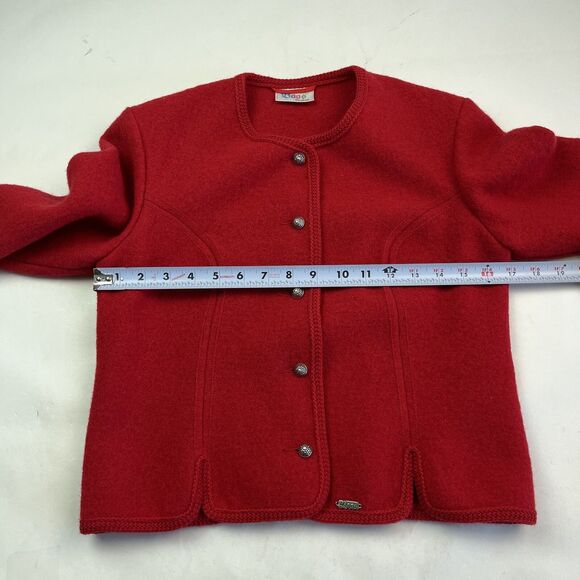 Vintage Boos Austria Boiled Wool Blazer Jacket S Red Cottagecore Alpine - Picture 6 of 14